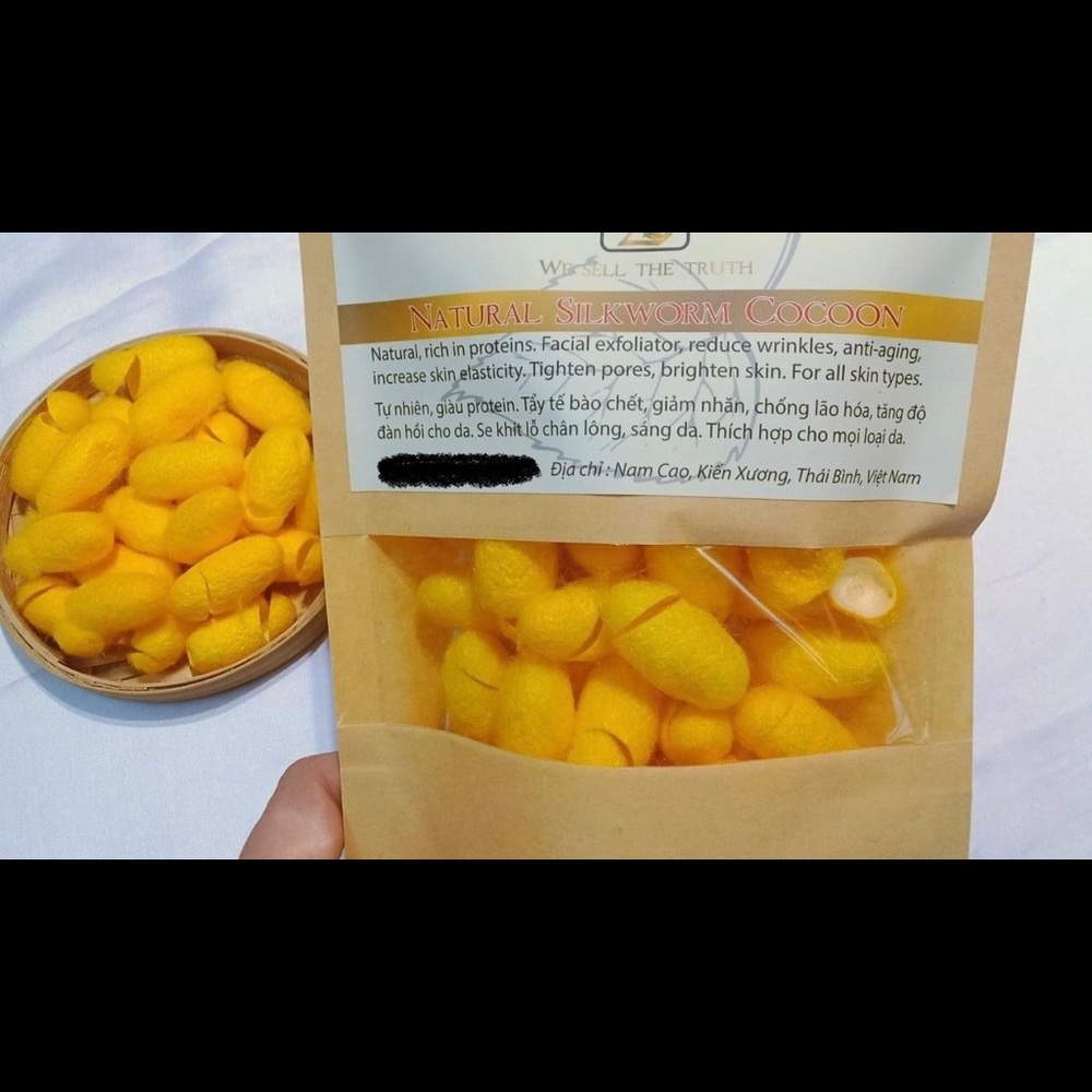 Natural silkworm cocoon